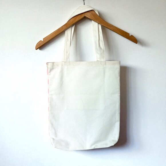 Ban.do Pink and White Striped Canvas Tote Bag "Fleurs, Bonbons, Champagne" - Picture 3 of 6